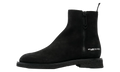 Suede Sponge Sole Ankle Boot "Black" OMID011F22LEA0011010