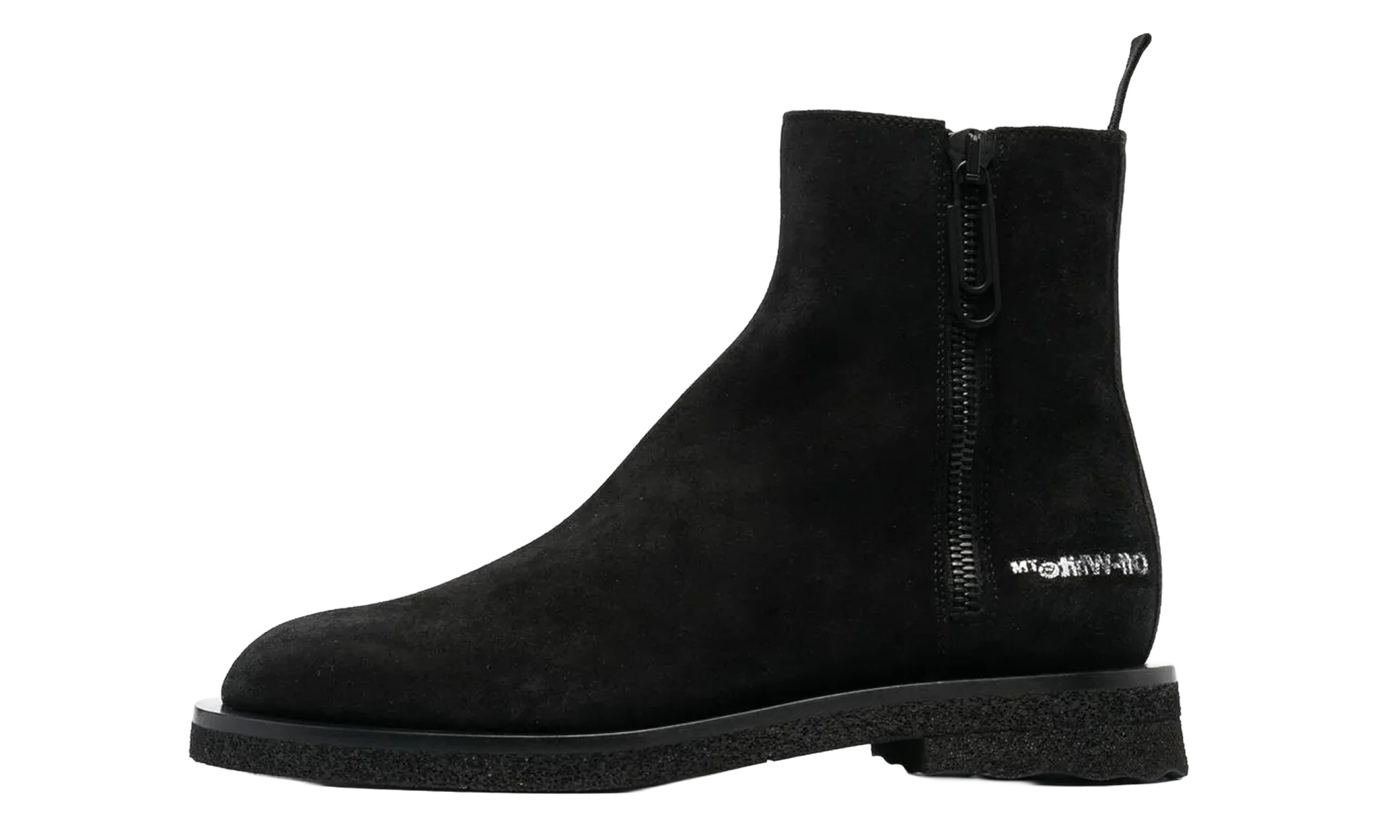 Suede Sponge Sole Ankle Boot "Black" OMID011F22LEA0011010