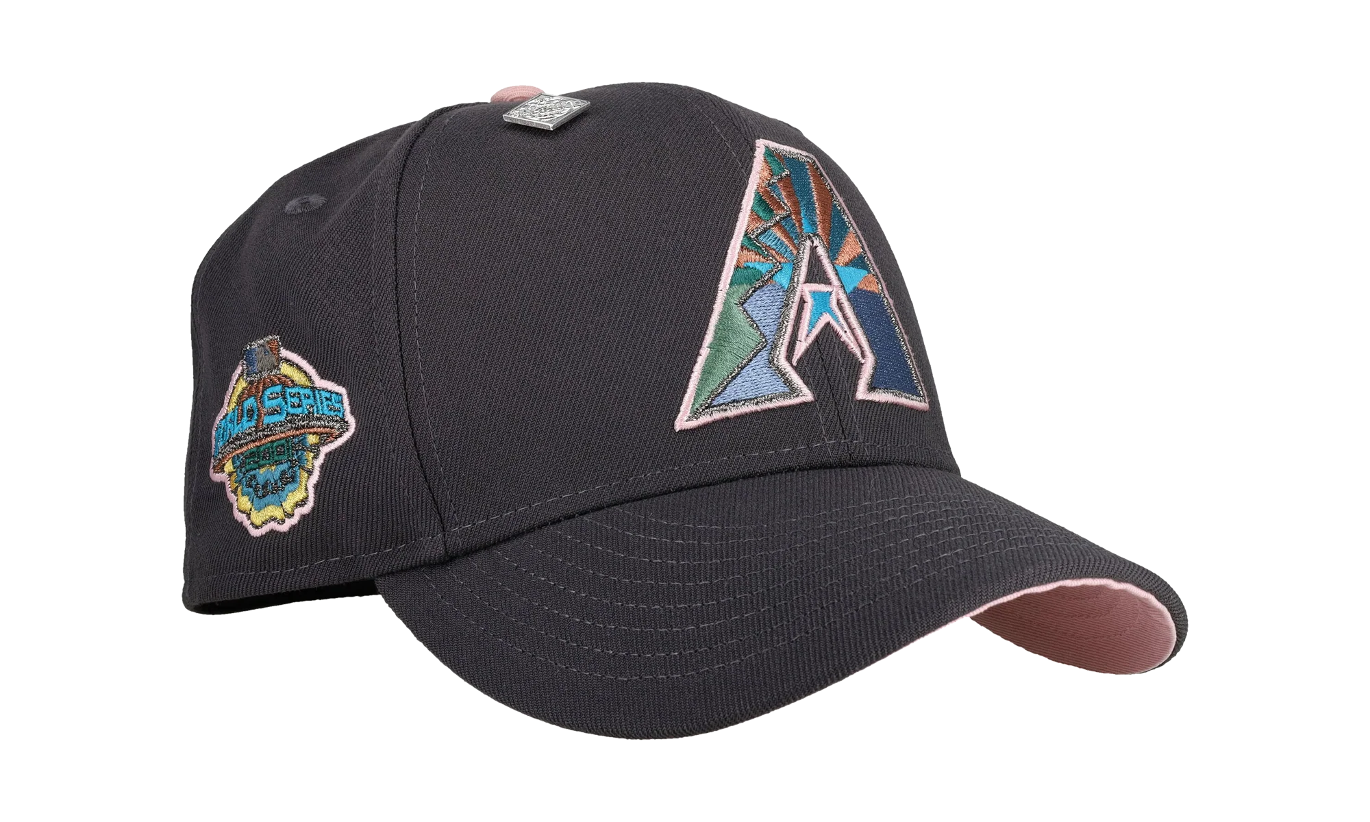 59FIFTY Arizona Diamondbacks 2001 World Series Fitted Hat "Graphite / Pink" NE413