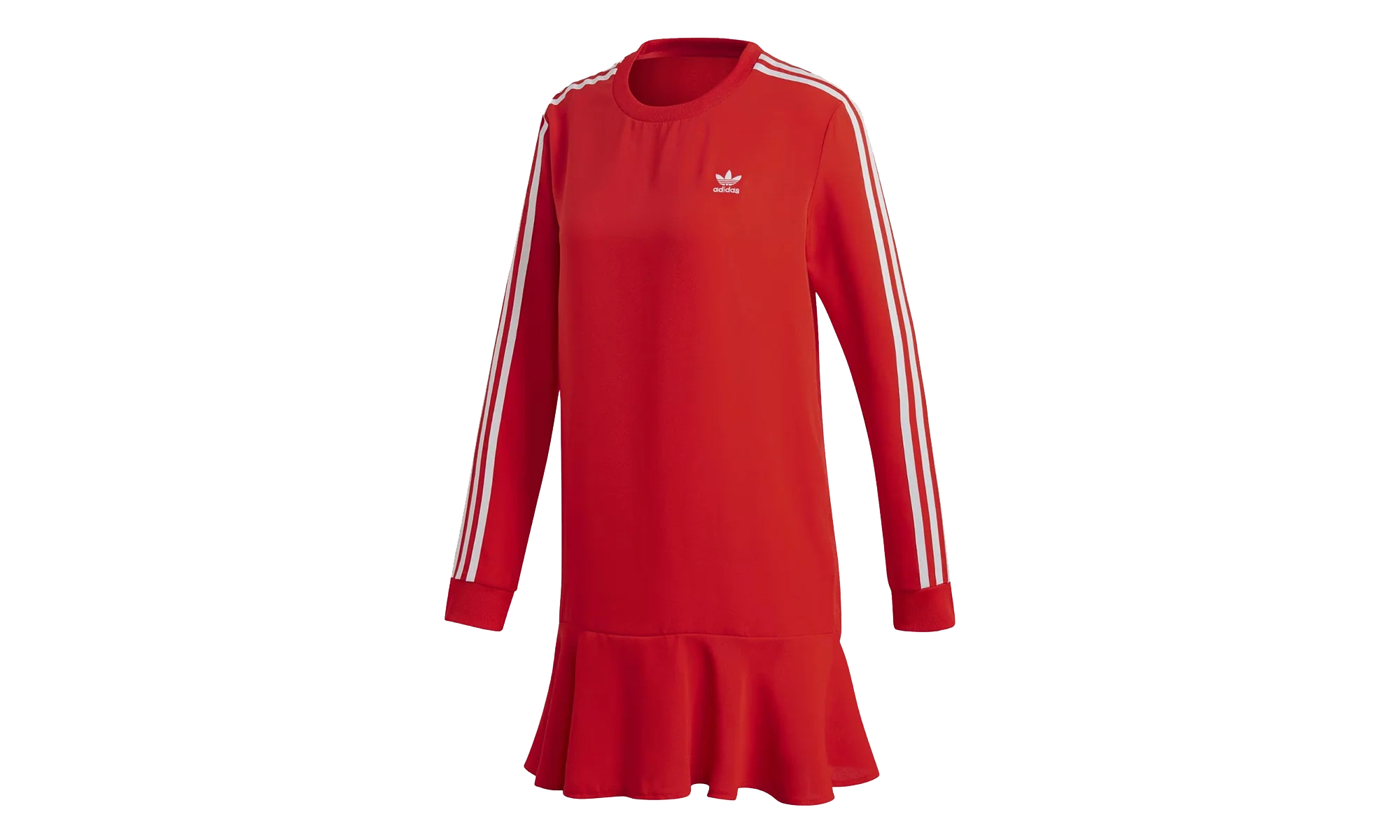 3 Stripe Long Sleeve Dress WMNS "Red" DW3880