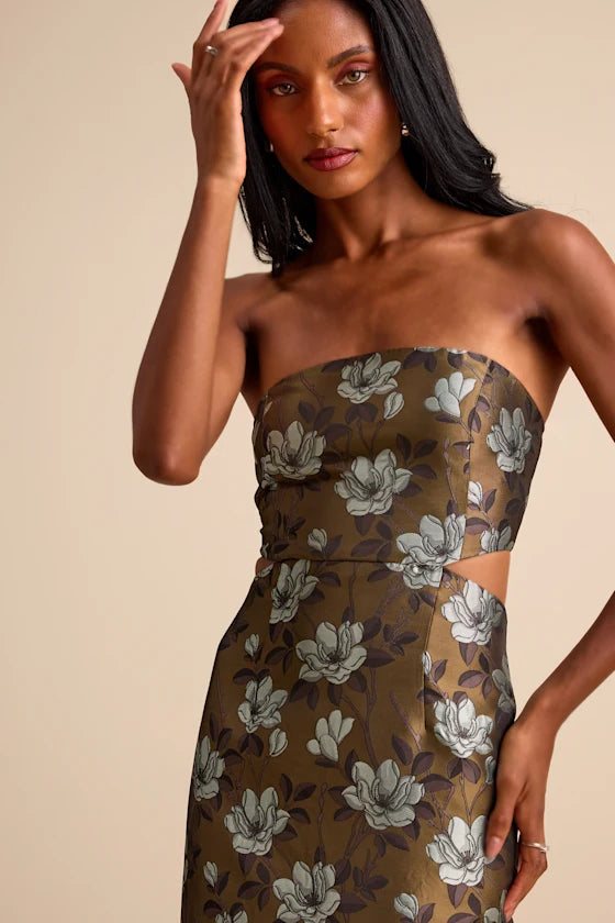 Olive Bloom Reverie Gown