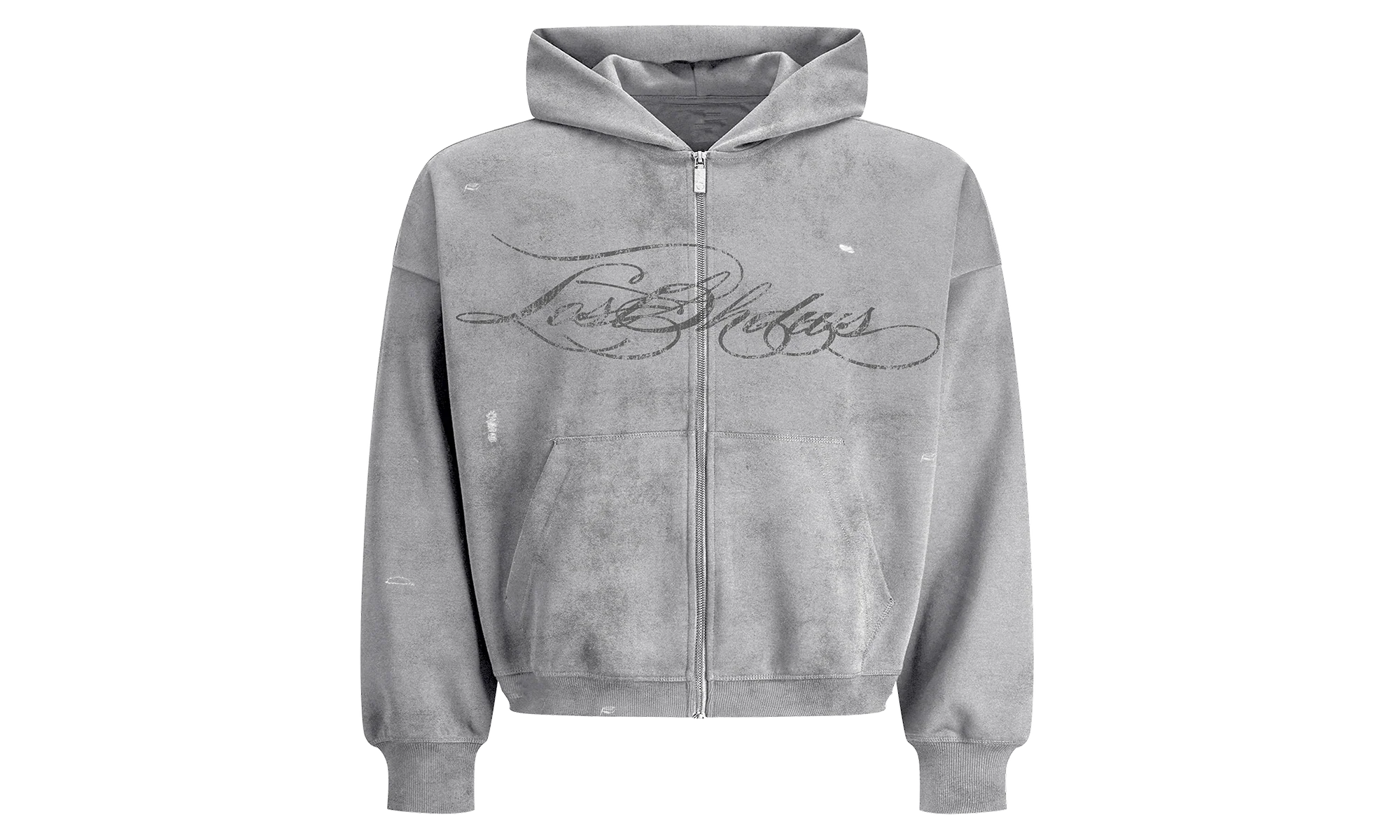 Distressed Script Hoodie "Grey" LST 21 22712 GREY