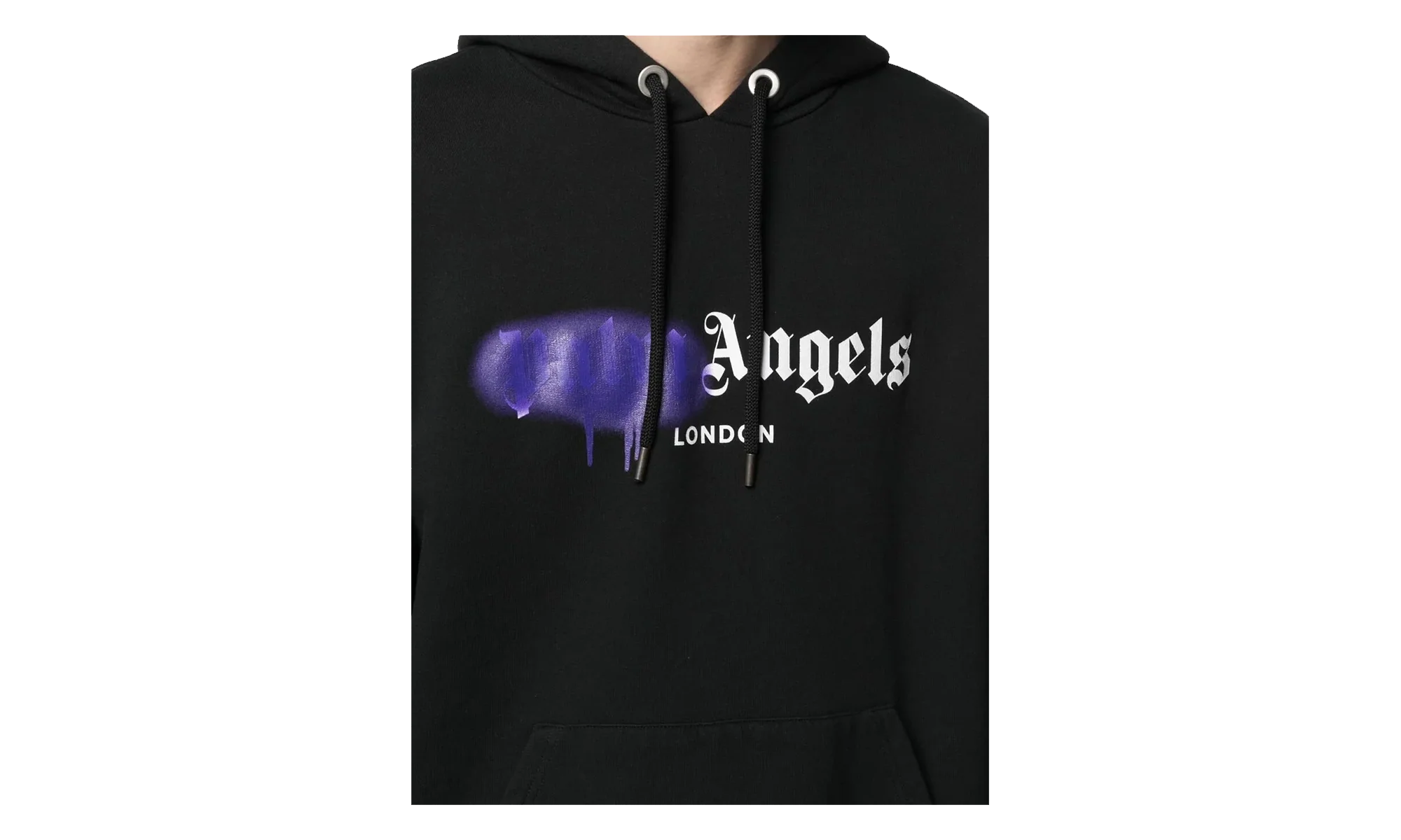 London Sprayed Hoodie "Black / Purple" PMBB003C99FLE0021037