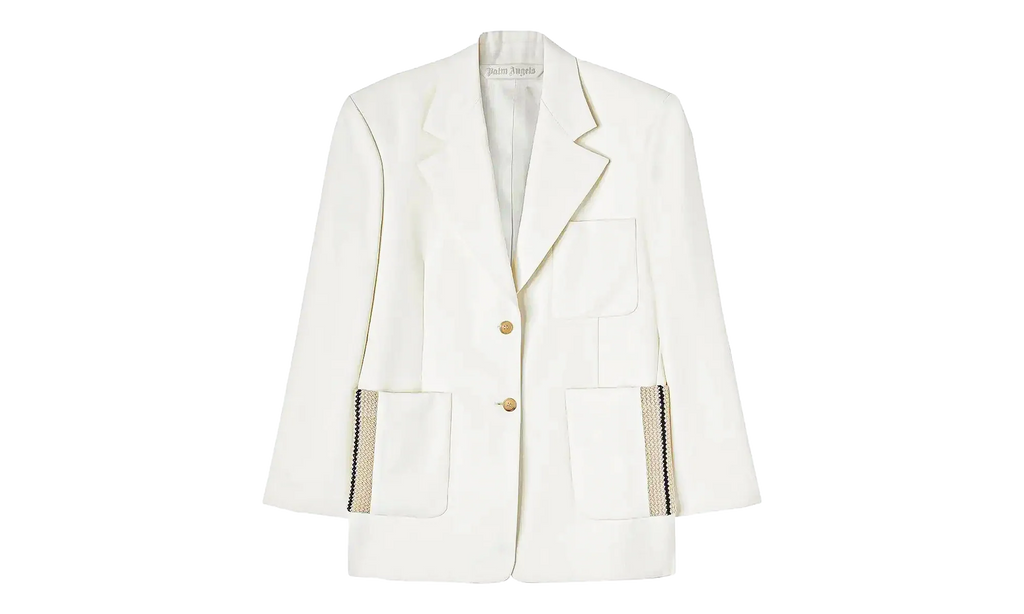 Single Breasted Tailored Blazer "White" PWEN028S23FAB0020403
