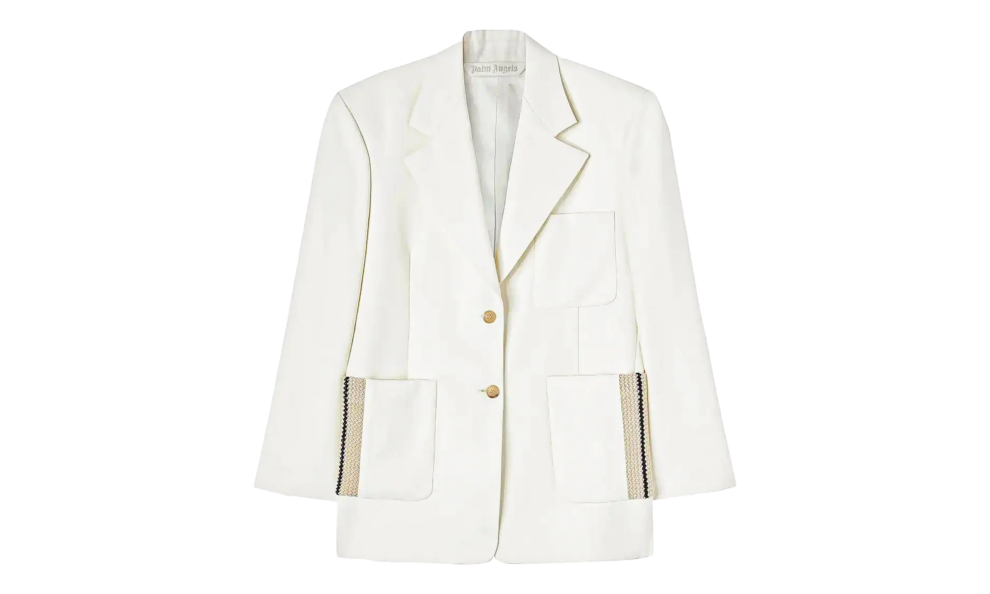 Single Breasted Tailored Blazer "White" PWEN028S23FAB0020403