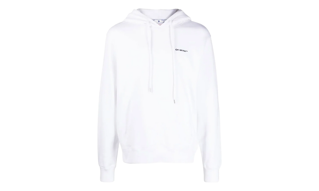 Wave Outline Diagonal Slim Hoodie "White / Black" OMBB097F22FLE0150110