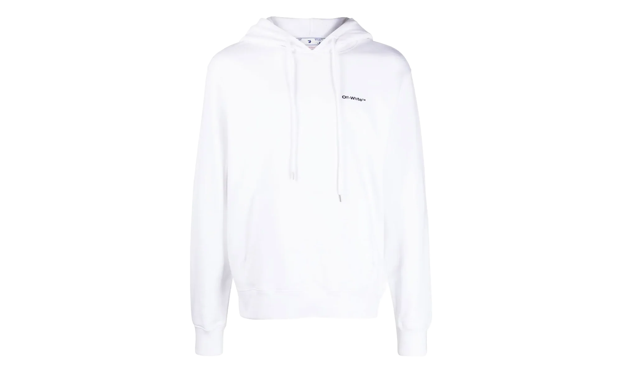 Wave Outline Diagonal Slim Hoodie "White / Black" OMBB097F22FLE0150110