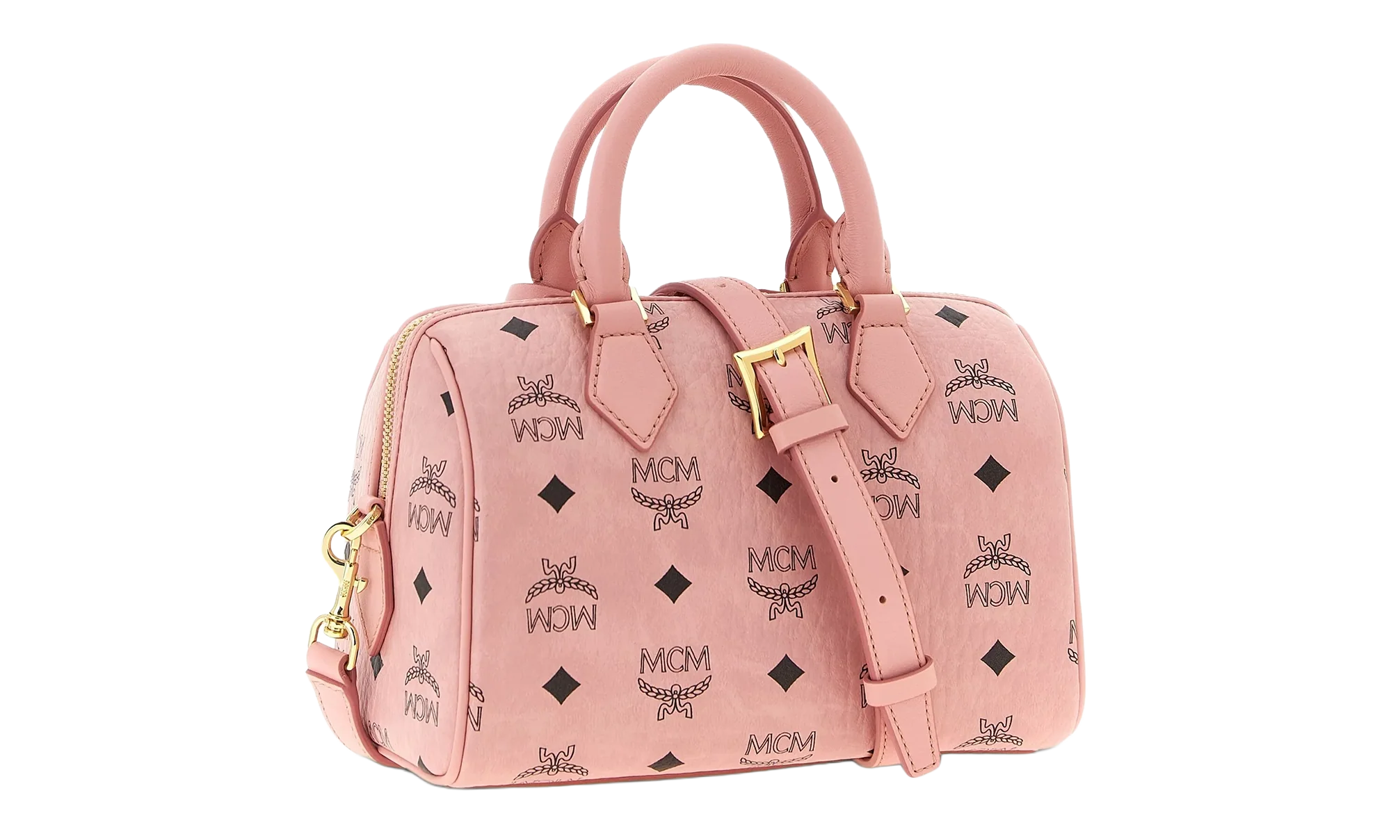 Small Ella Boston Bag in Visetos "Soft Pink" MWBFAEA03PZ001