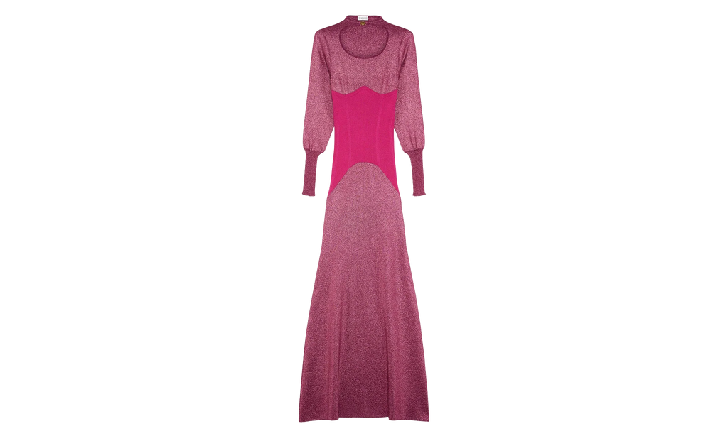 FINE RIB MIDI DRESS "FUCHSIA" RW DR0037 K007 H22 59