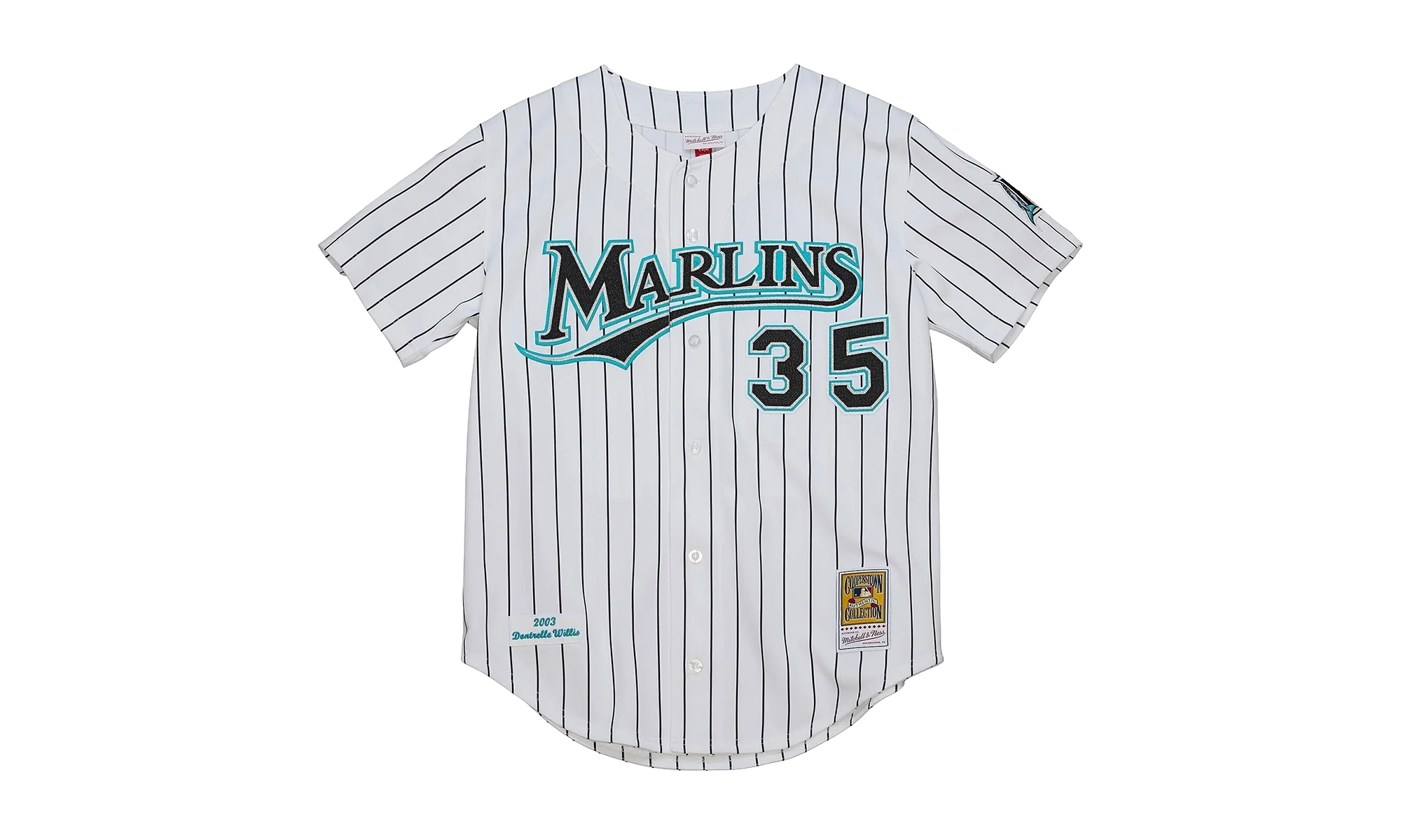 MLB Dontrelle Willis Home World Series Jersey "2003 Florida Marlins – White / Black" AJY15338 FMA03DWSWHBK