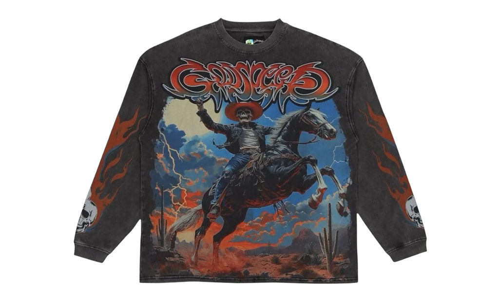 Western Long-sleeve Sweatshirt "Grey Wash" GS060