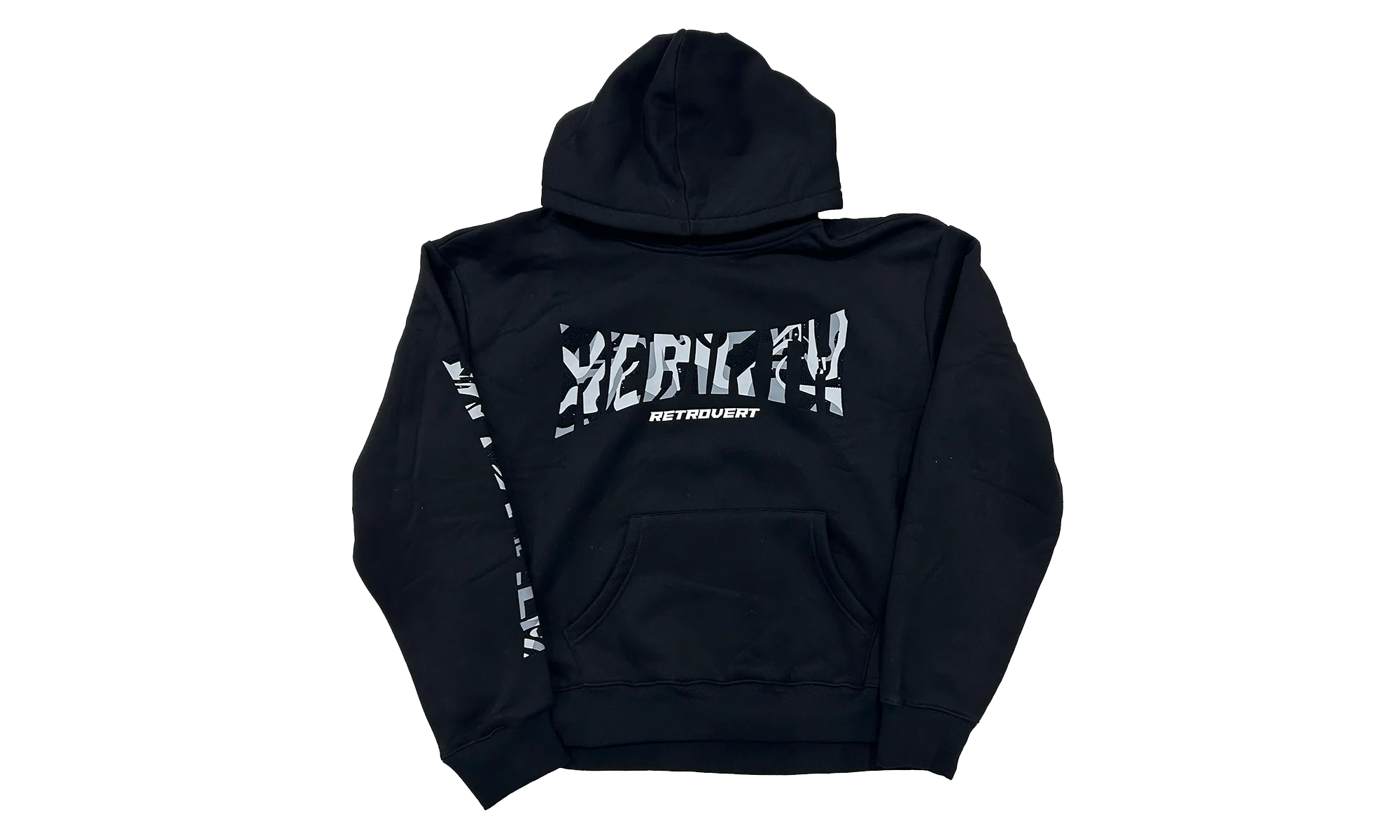 Rhinestone Rebirth Pullover Sweatshirt "Black" RET031