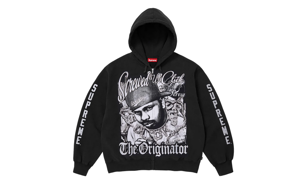DJ Screw Zip Up Hooded Sweatshirt "SS26 - black" SU27355
