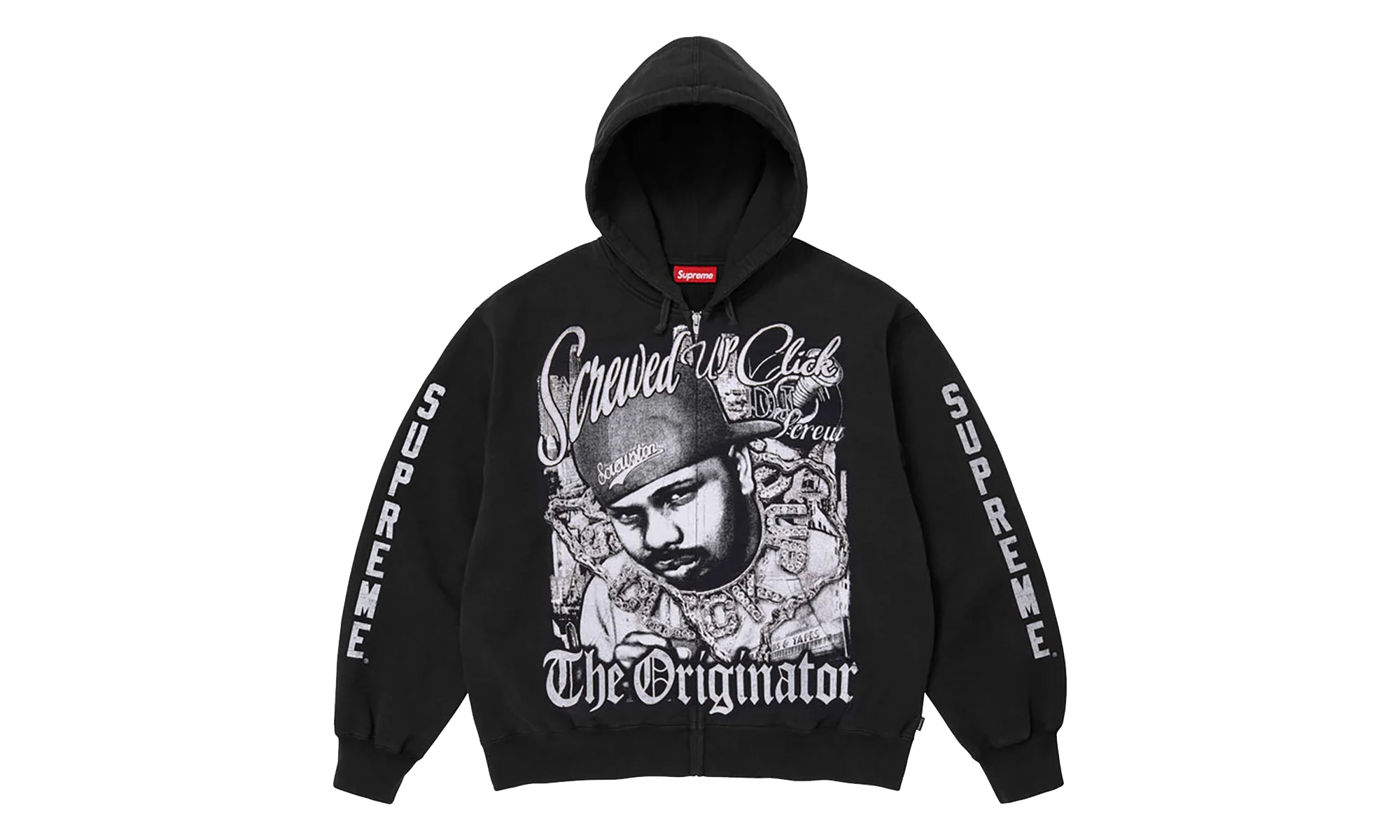 DJ Screw Zip Up Hooded Sweatshirt "SS26 - black" SU27355