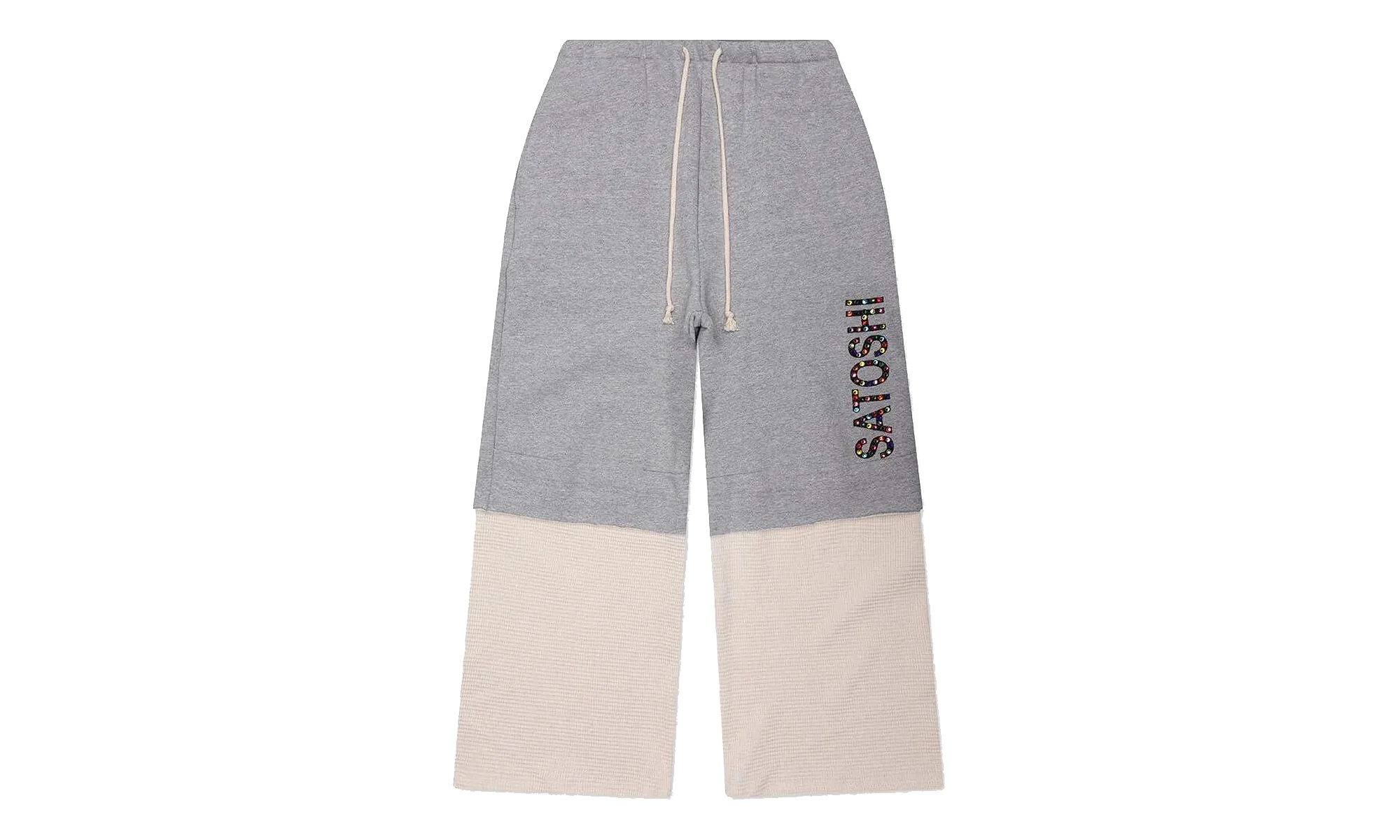 Double Layer Studded Sweatpant "Heather White" SAT005