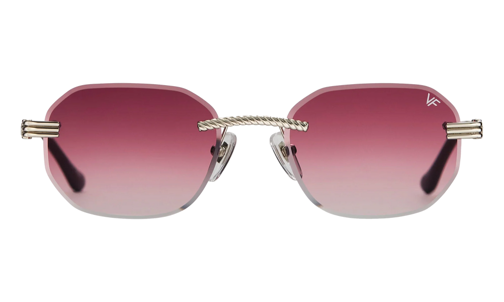 Hustler Rimless Drill Mount 24KT "White Gold / Burgundy Gradient" DMHU2 0043 42D8