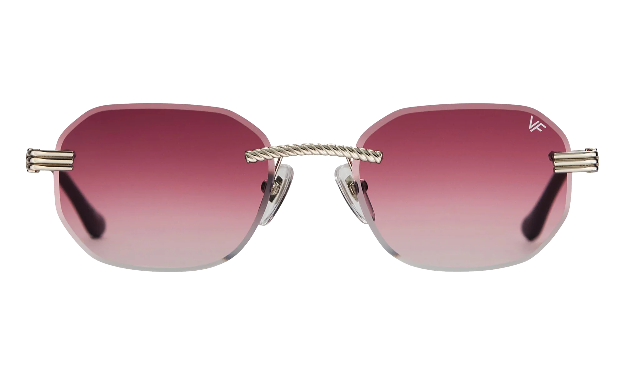Hustler Rimless Drill Mount 24KT "White Gold / Burgundy Gradient" DMHU2 0043 42D8
