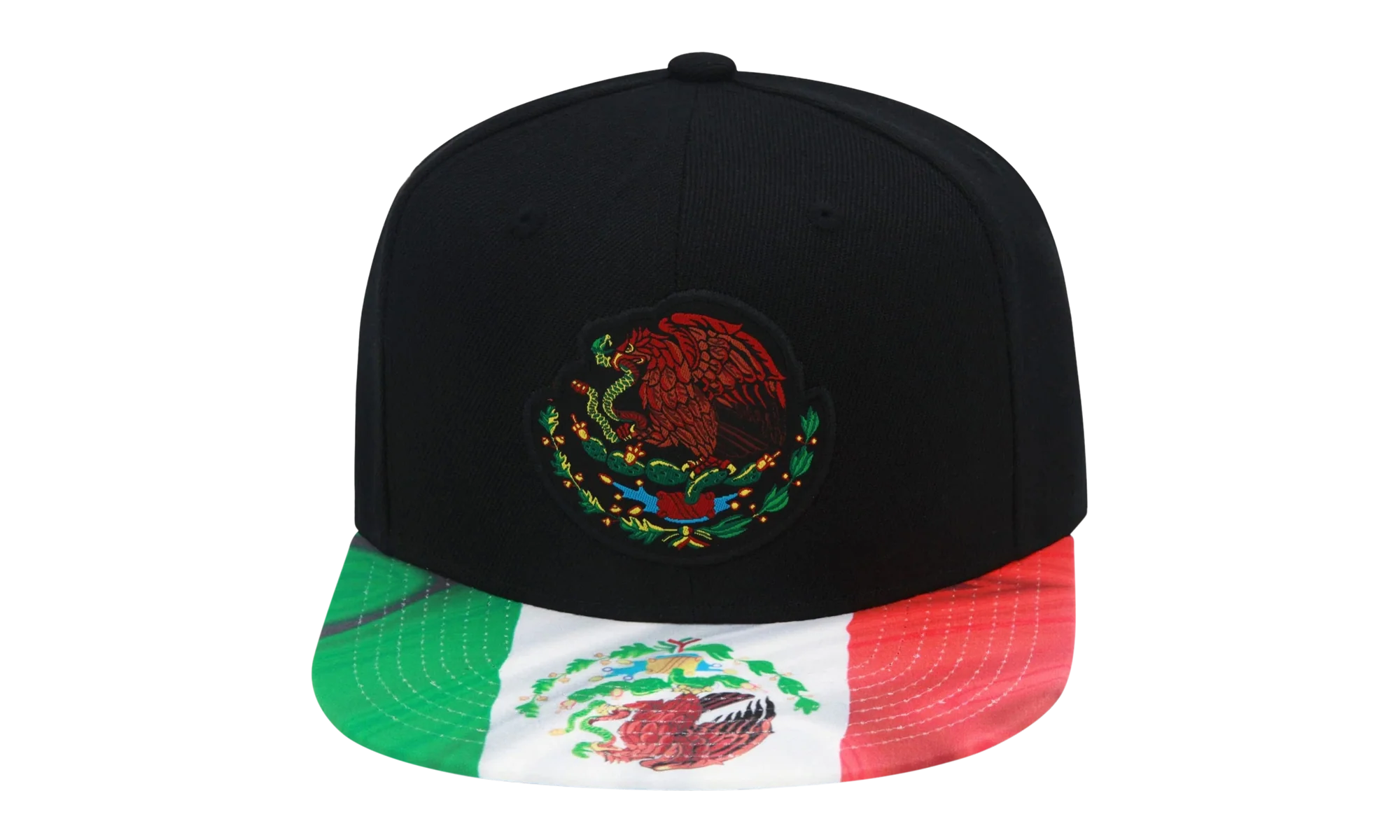 Branded Flag 2 Tone Snapback Cap "Mexican Flag - Black / Green" 6HSSTD17412 MNNBKGN
