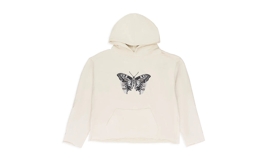 GATHERED DUOFLY PULLOVER HOODIE "IVORY" WDWMHDS 0068