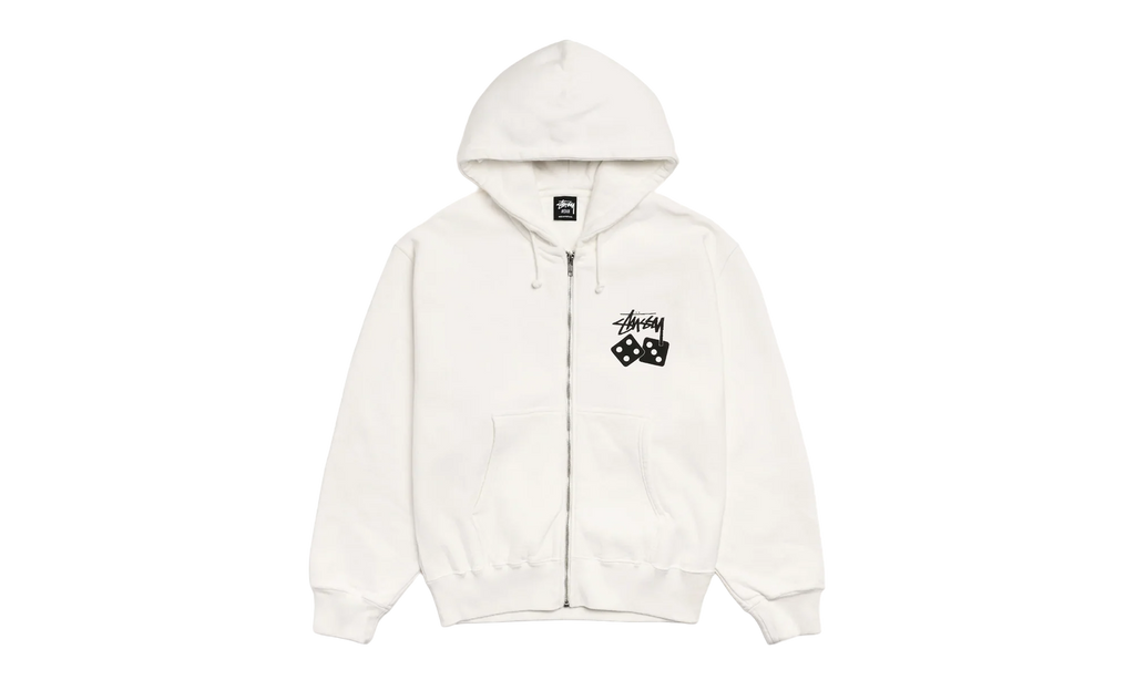 Dice Pigment Dyed Zip Up Hoodie "Natural" STUS371