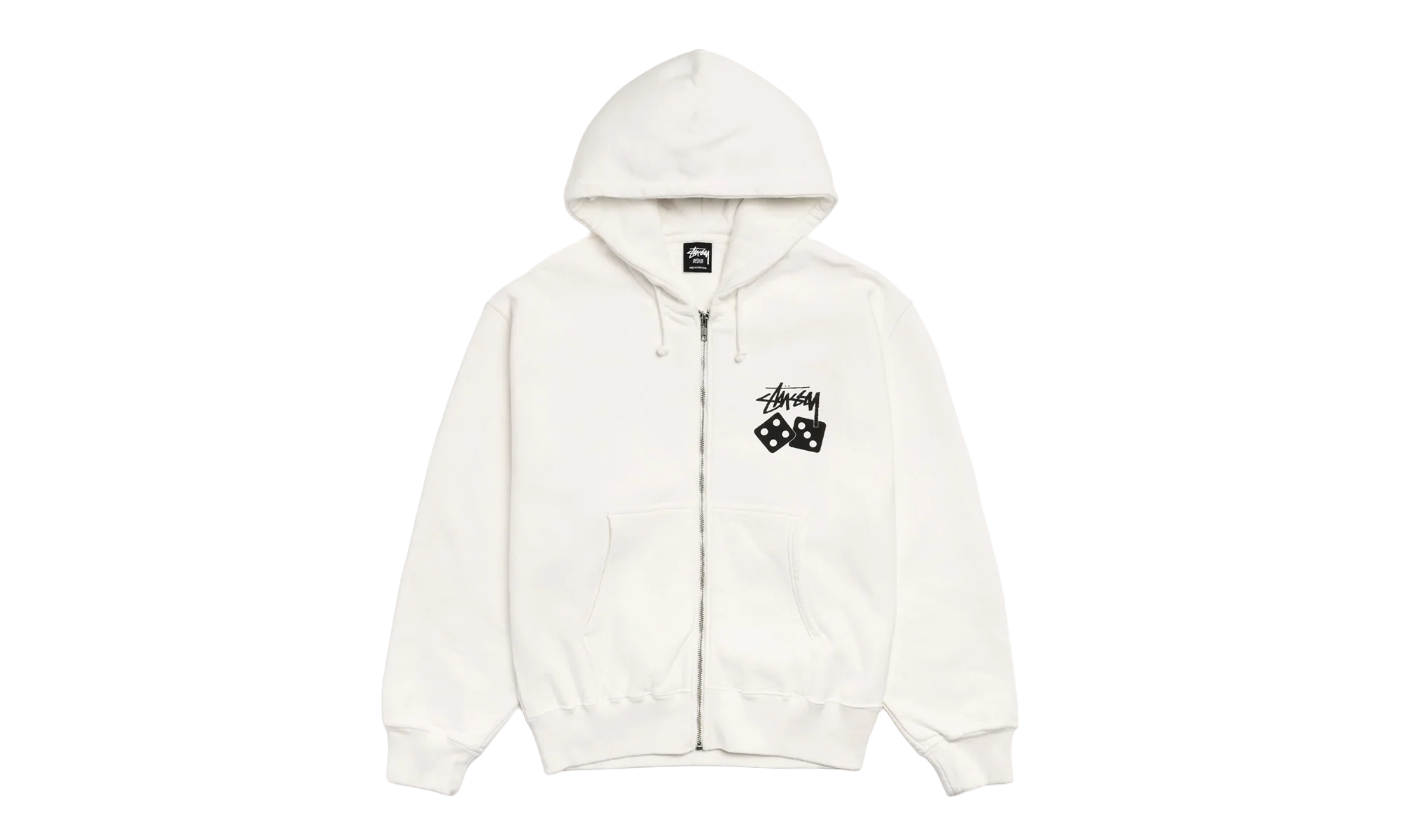 Dice Pigment Dyed Zip Up Hoodie "Natural" STUS371