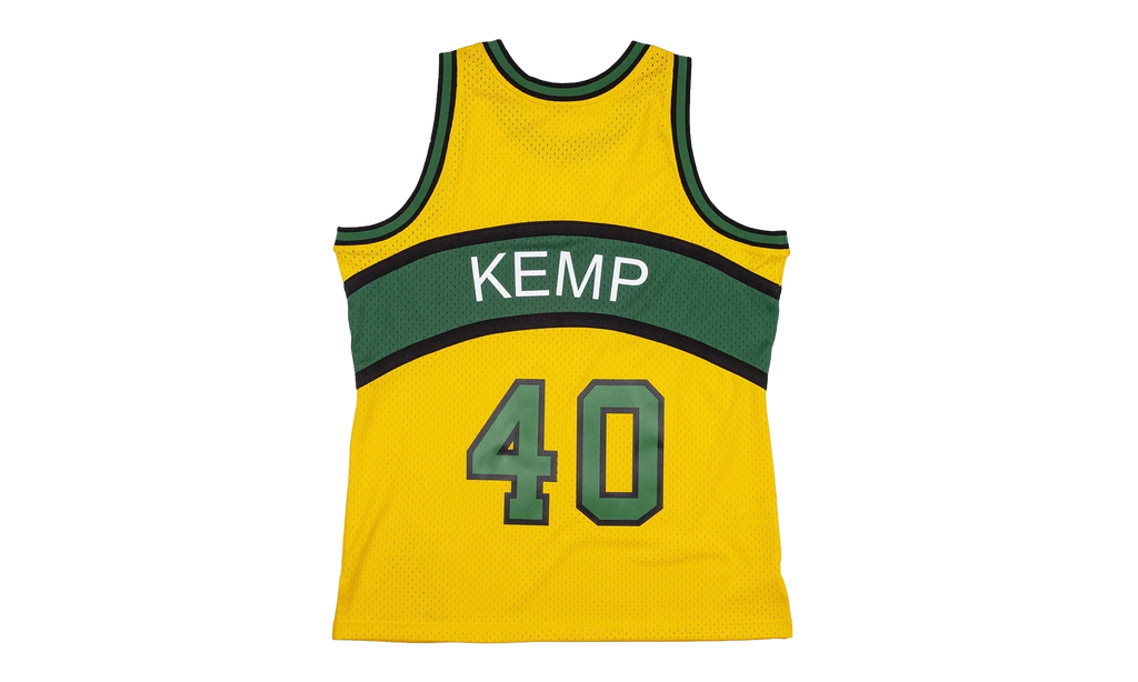 NBA Shawn Kemp Reload Swingman Jersey "1994 Seattle Supersonics - Yellow" SMJYCP19285 SSUYELL94SKE