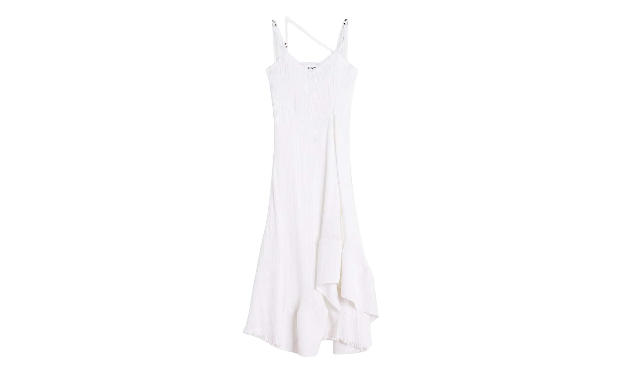 PLEATED STRAP LONG DRESS "White" RW DR0014 5904 P24 001