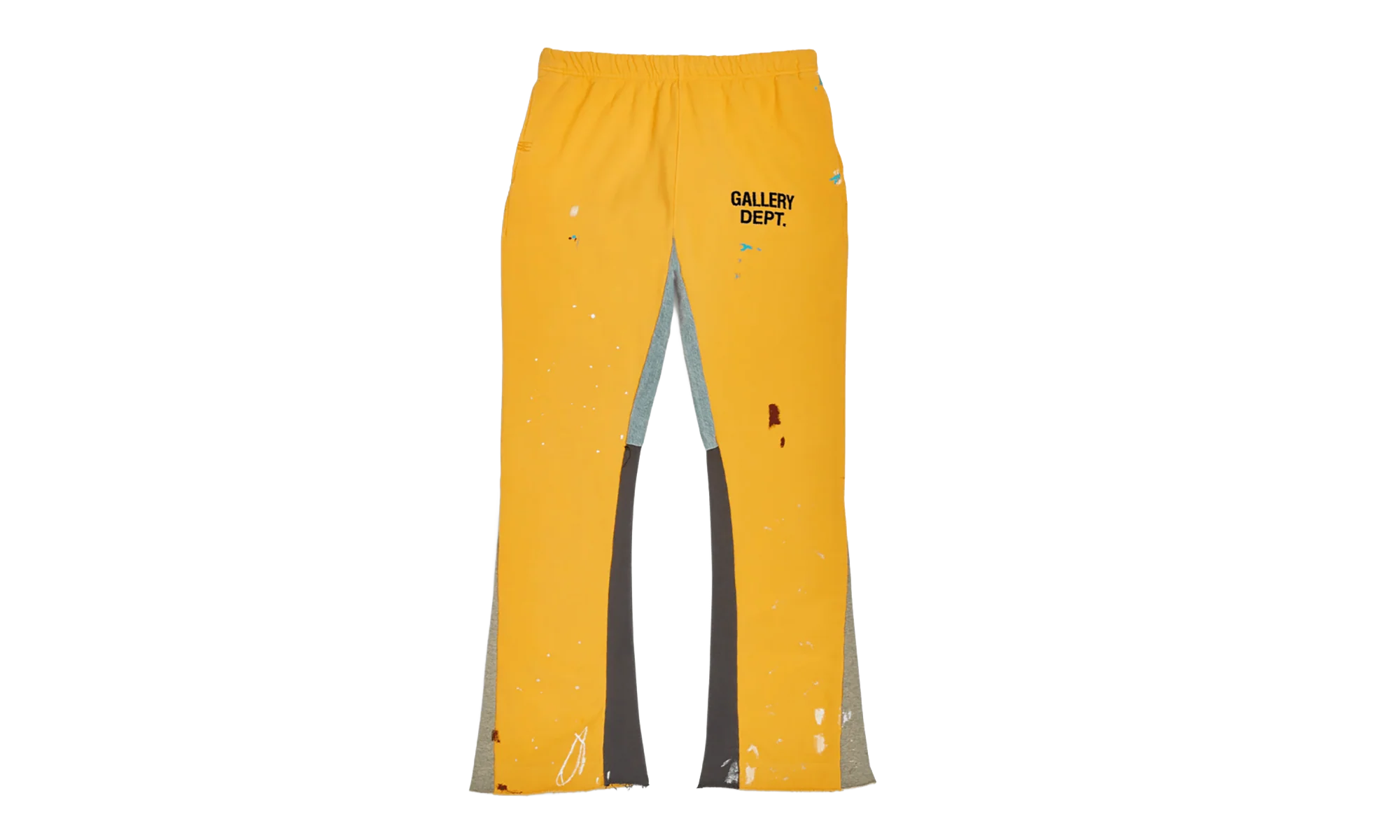 GD Logo Paint Splatter Flare Sweatpants "Yellow Black Multi" GDGLFSY