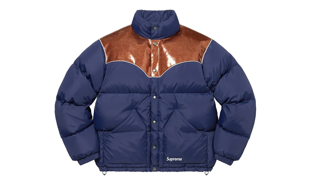 Glitter Yoke Down Puffer Jacket "FW22 - Navy" SU26914
