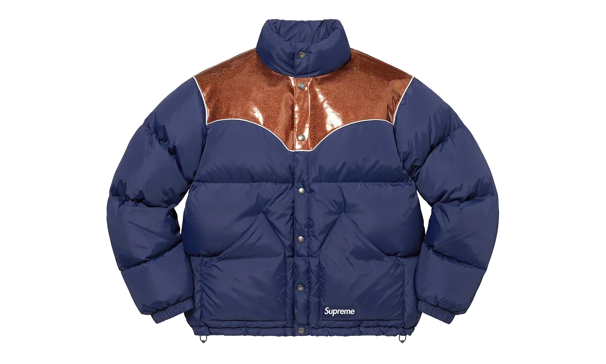 Glitter Yoke Down Puffer Jacket "FW22 - Navy" SU26914