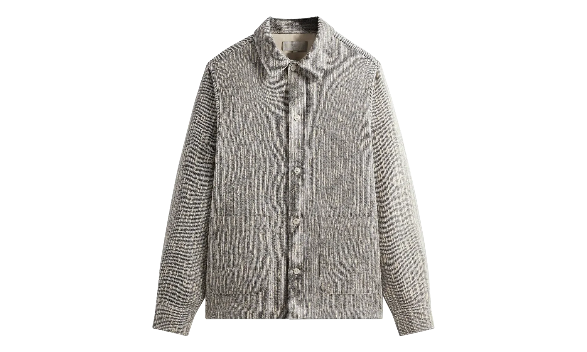Slub Boucie Boxy Collared Overshirt "Ink Navy" KHM031816 432