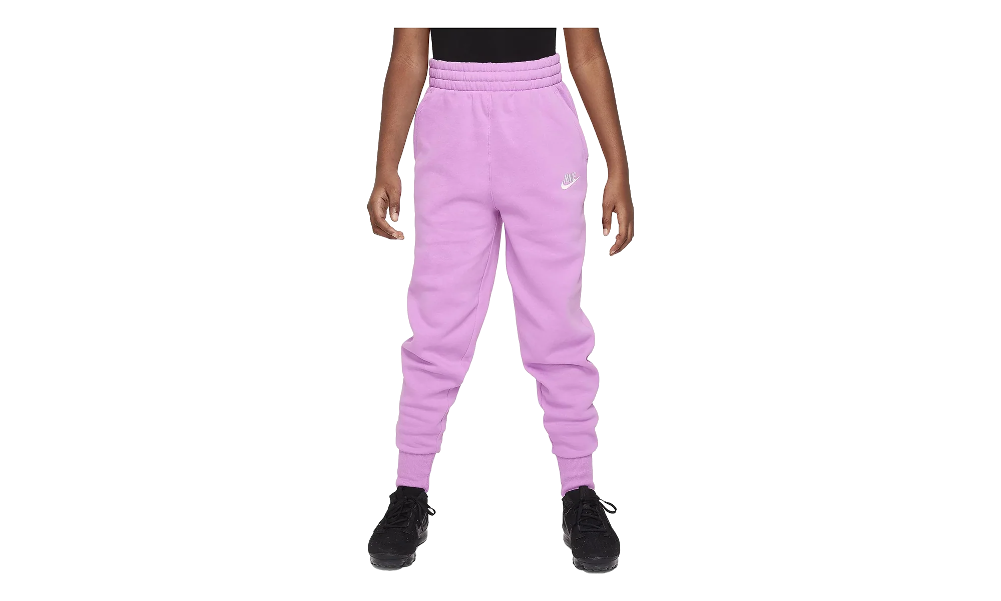 Sportswear Club Fleece Girls' High-waisted Fitted Pants GS "Rush Fuchsia / Rush Fuchsia / White" FD2921 532