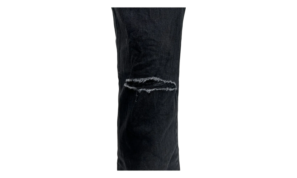Rinse Knee Slit Denim "Black" P002 NDBR825