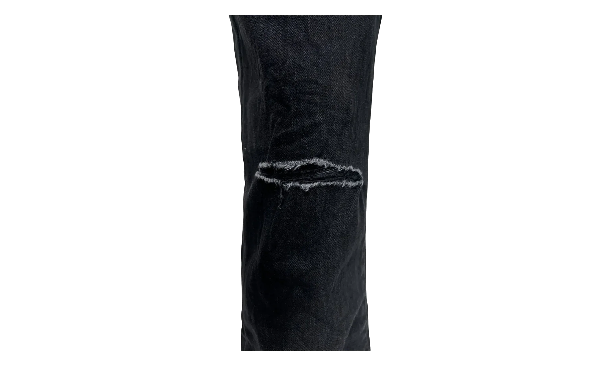 Rinse Knee Slit Denim "Black" P002 NDBR825