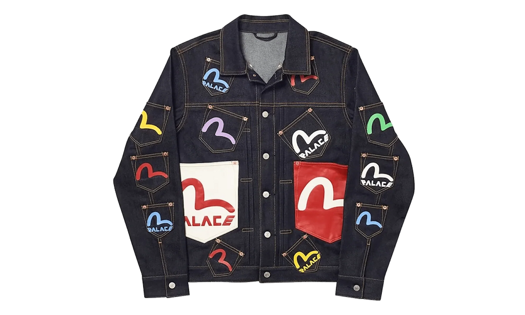 Palace x Evisu Logo Denim Jacket "Indigo Multi" p0130