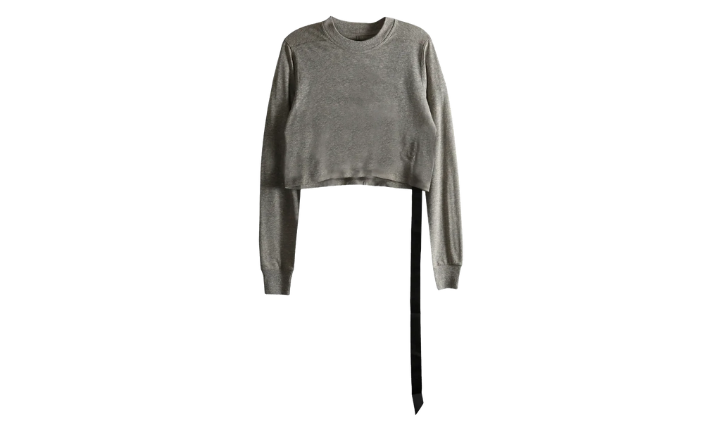 Long-Sleeve Cropped Small Level T-Shirt WMNS "Melange Grey" DS02E7200 JGM 178