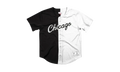 NBA Split Color Mesh Button Front Shirt "Chicago Bulls - Black" BA88XJ CBU K HEX