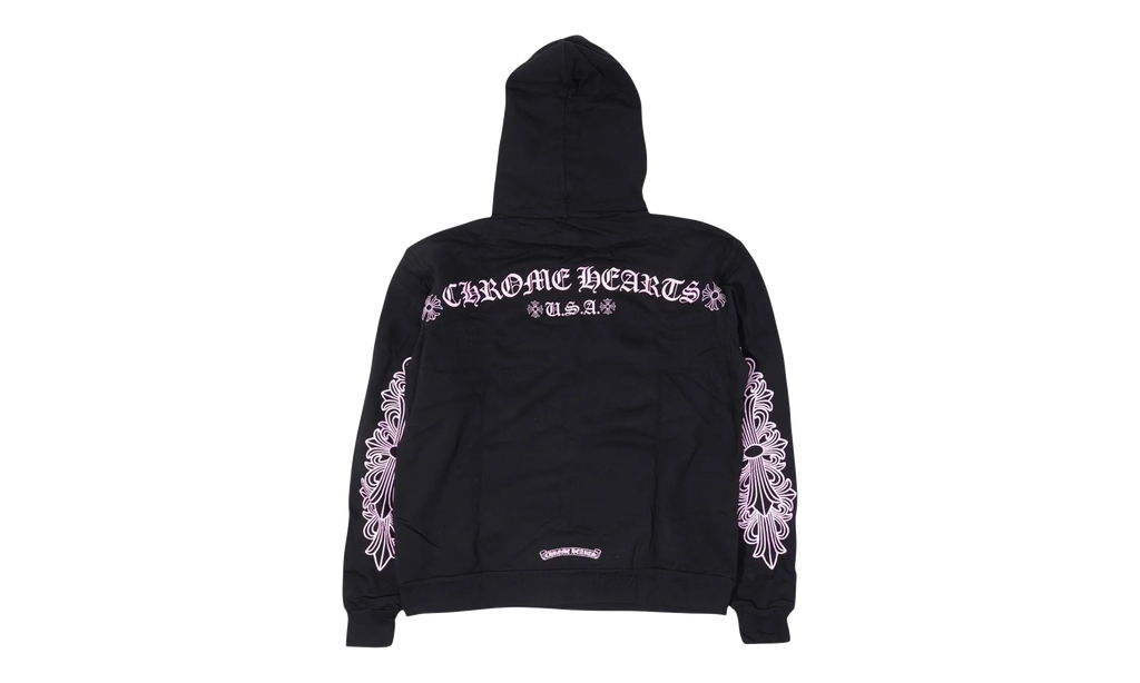 Glitter Shoulder Floral Logo Hoodie "Black / Purple - Friends & Family" CHRM1106