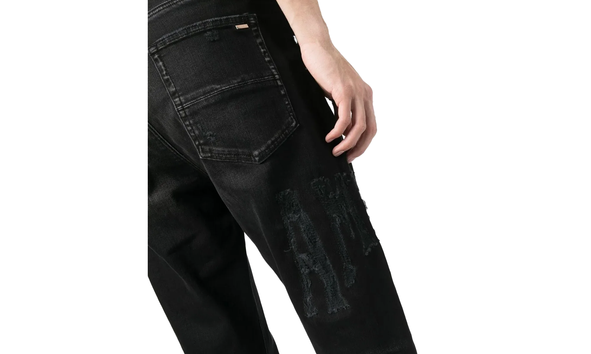 Distressed Logo Jeans "Aged Black" PS23MDS007 023