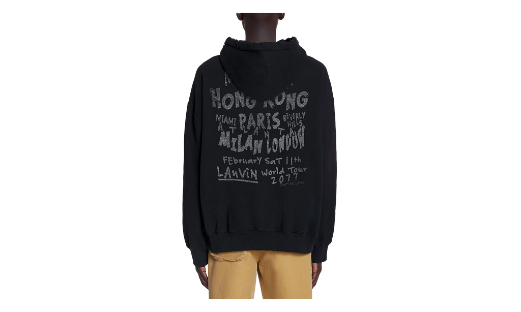 PRINTED KNIT HOODIE "Black" RU HO0005 J117 P24 10