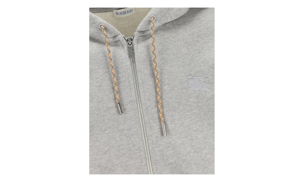 Rory Check Zip-Up Hoodie "Pale Grey Melange" 8120756