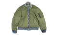 Reversible Denim Trucker Jacket "Indigo Olive Green" WORTB NYLINO BLUE