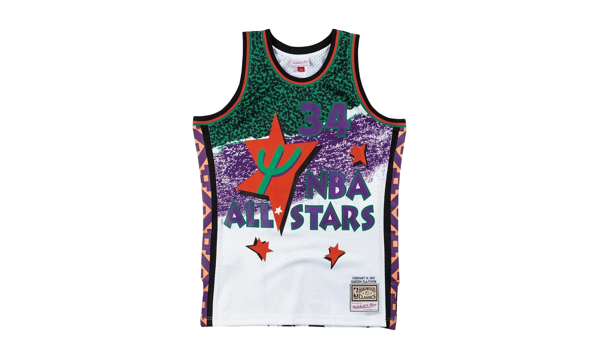 NBA Sublimated Hakeem Olajuwon Swingman Jersey "1995 All Star West - White" SMJYNG18434 ASWWHIT95HOL
