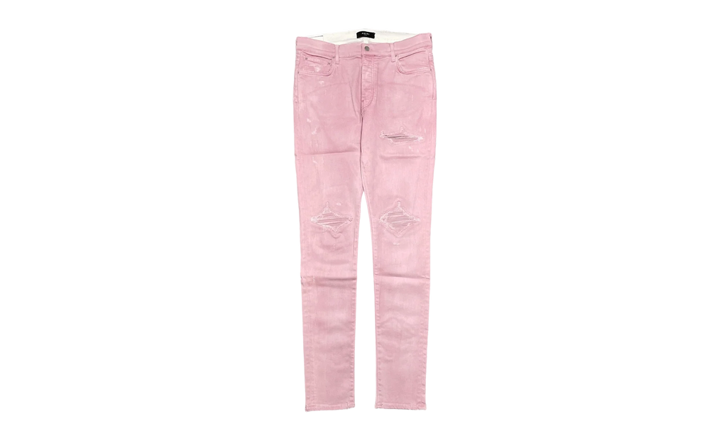 MX1 Leather Patch Sprayed Jeans "Pink White" SS23MDS013 651