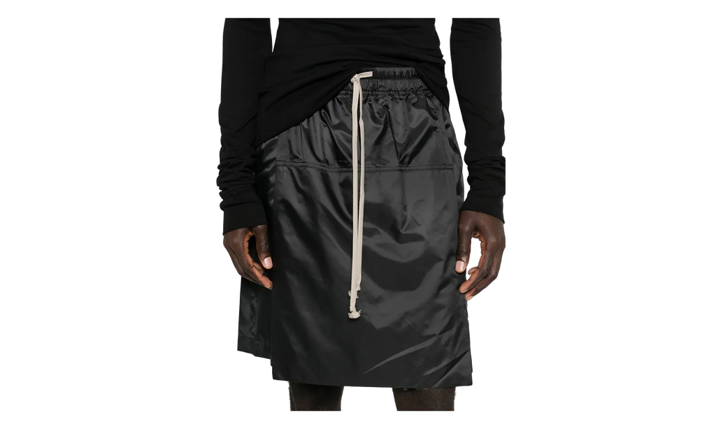 Rick Owens Woven Kilt Shorts "Black" MON32