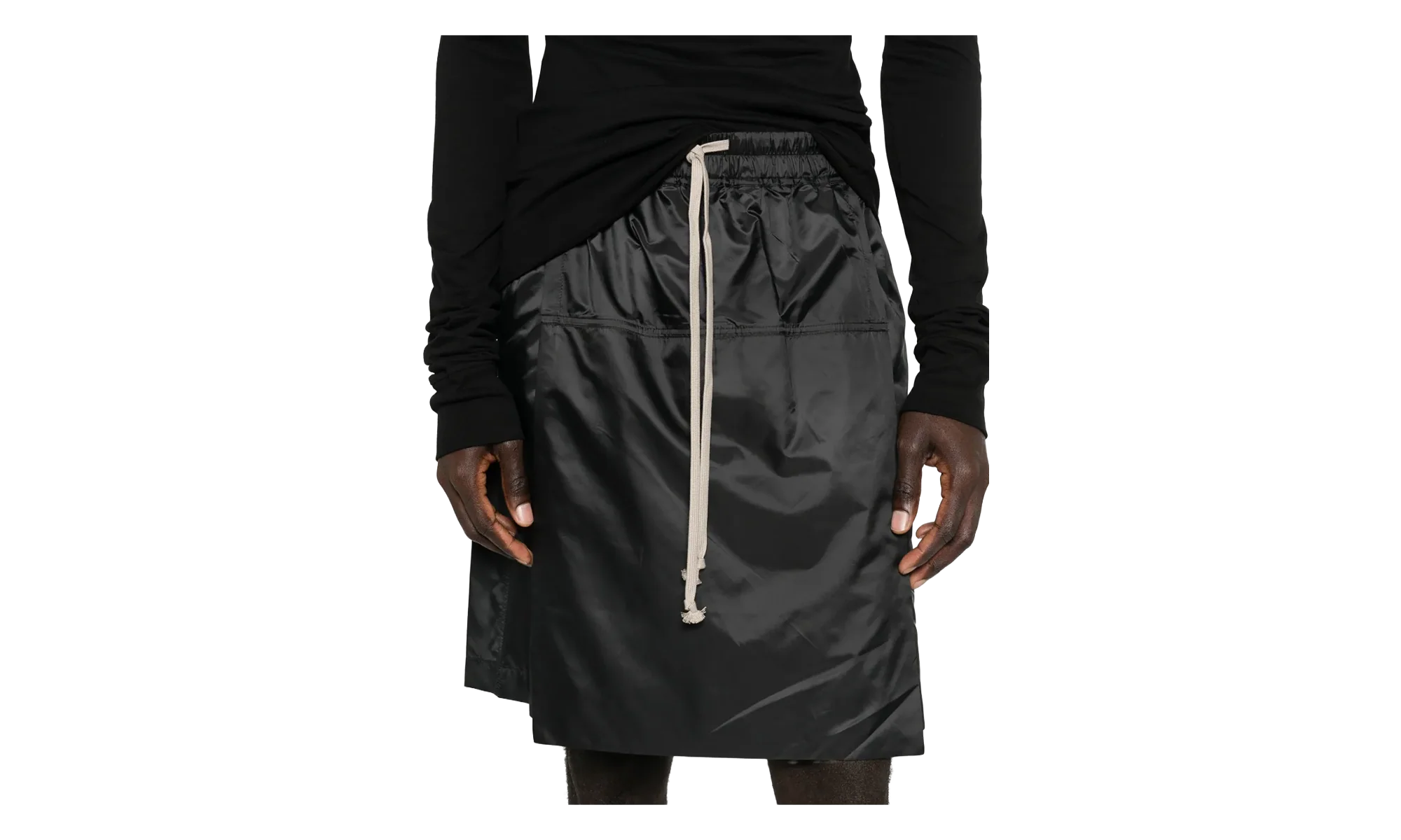 Rick Owens Woven Kilt Shorts "Black" MON32