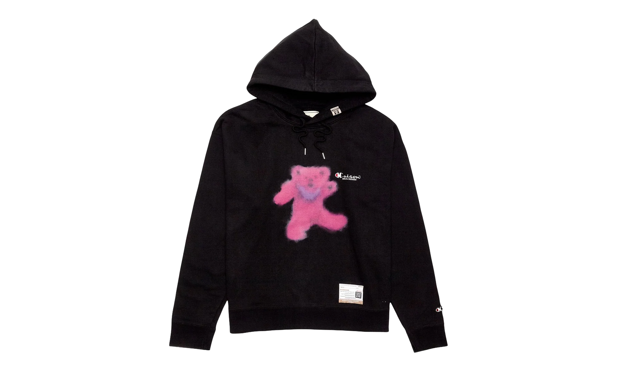 MMY x Champion Teddy Bear Logo Hooded Sweatshirt "Black Pink Multi" A09HD712 BLACK