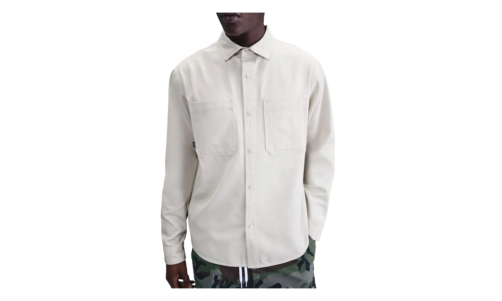 SB Long-Sleeve Woven Skate Top "Light Bone / White" FV7345 072