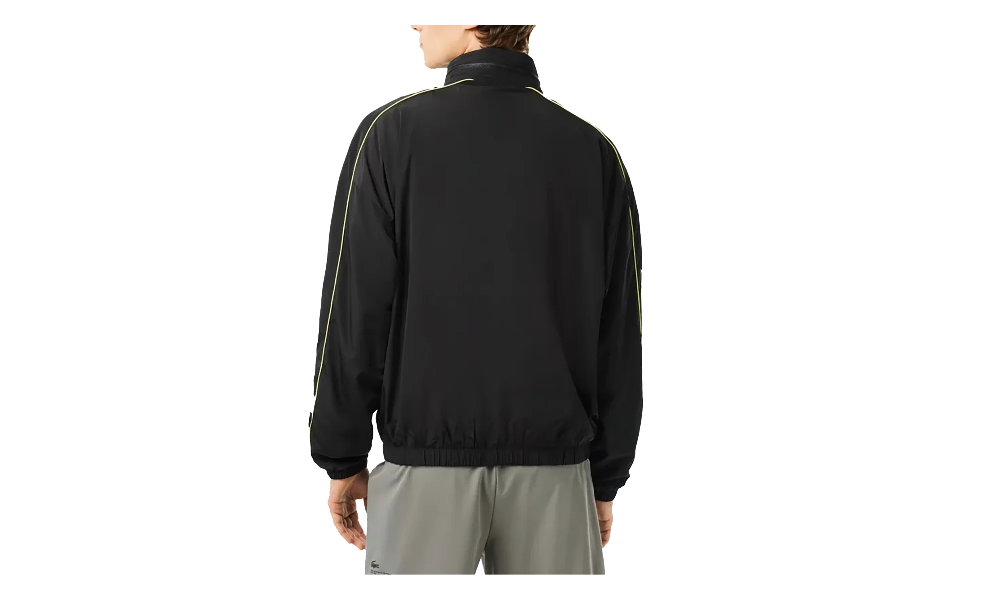Contrast Water Resistant Zipped Taffeta Jacket "Black / Yellow" BH1607 6TV