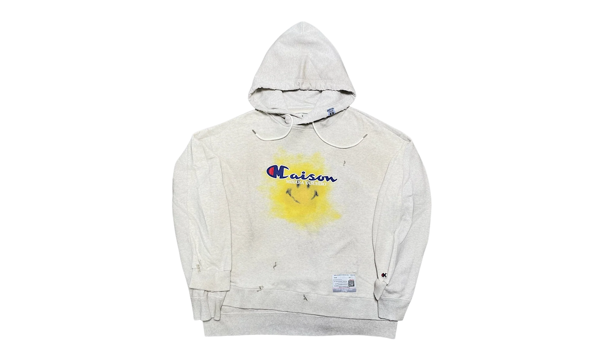 Smiley Face Hooded Sweatshirt "Grey" A09HD712 GRAY